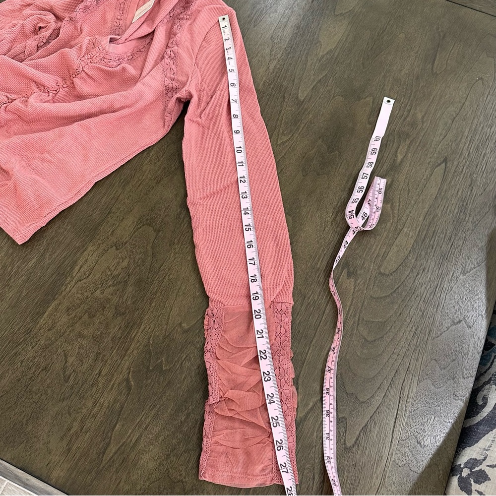Free People Dusty Rose Ruched V-Neck Top - Picture 7 of 13